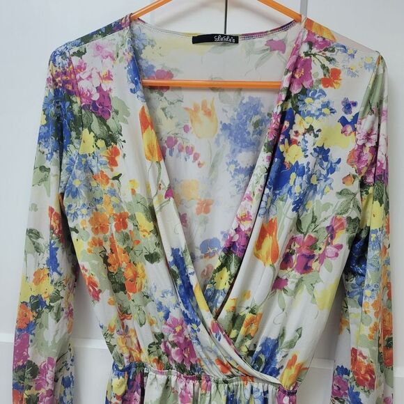 Lulus Camellia-on Club Ivory Floral Print Romper, Small - Picture 8 of 10